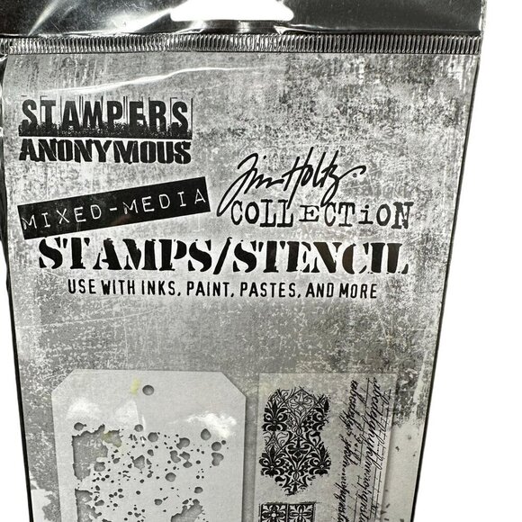 Tim Holtz Mixed Media Clear Stamps Stencil Background Grime Crackle New THMM123 - Picture 3 of 8